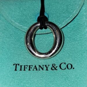 Authentic Tiffany & Co. 24mm Elsa Peretti Sevillana Silver O Circle Pendant